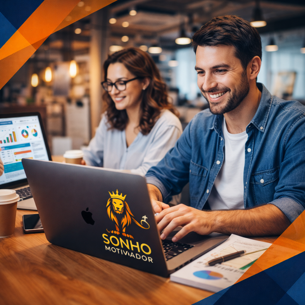 Equipe de especialistas da agência Marketing Motivador trabalhando no desenvolvimento de estratégias digitais para o blog Sonho Motivador.