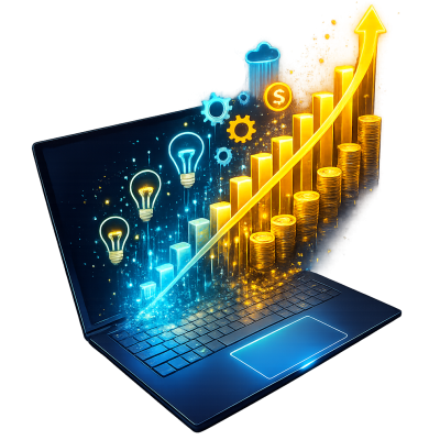 Crescimento digital e financeiro futurista sonho motivador sem fundo